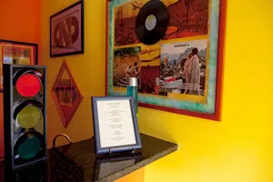 60's Bungalow entrance with psychedelic 1960s theme