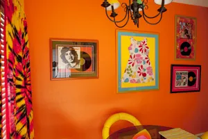 60's Bungalow interior with retro 1960s decor
