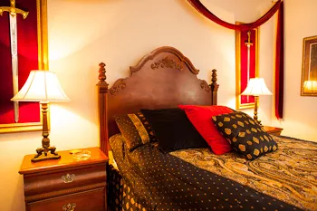 King Arthur Bungalow royal chamber with medieval decor